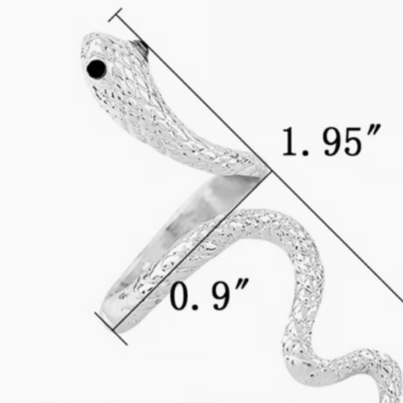 Silver Tone Adjustable Snake Ring - Picture 5 of 5